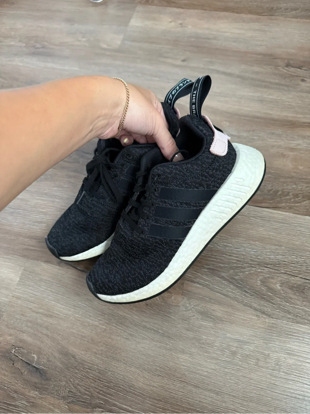 adidas Women’s Black & Light Pink Athletic Sneakers